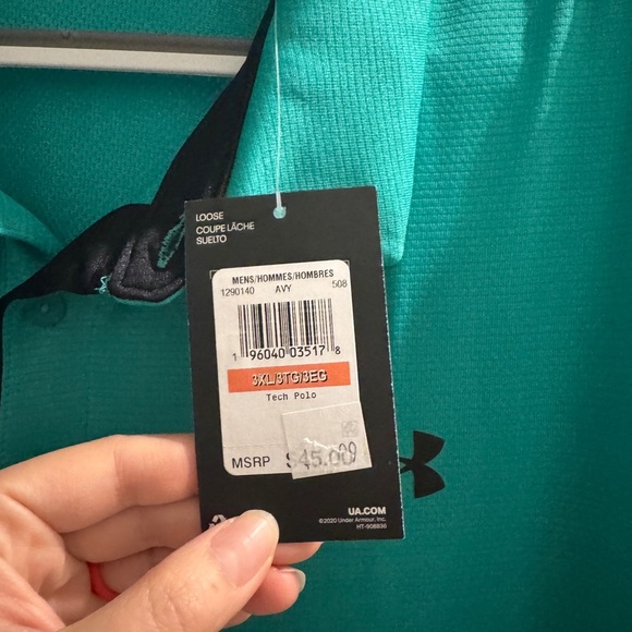 NWT under Armour Mens Tech Polo Birdie Green/Black Sz XXL - Picture 5 of 7